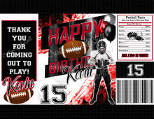 Load image into Gallery viewer, Football Chip Bag Printable | Football Theme Chip Bag Template | Football Favors Digital File | F1