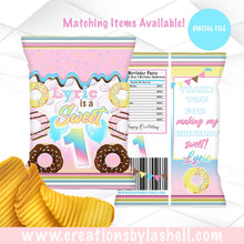 Load image into Gallery viewer, Donut Chip Bags Digital File | Sweet One Chip Bag Printable | Sweet 1 Favors | Donut Party Printable
