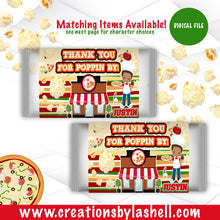 Load image into Gallery viewer, Pizza Party Popcorn Wrappers Digital File | Pop Corn Wrapper Template | Pizza Party Printable | Pizza Party Favors | P2