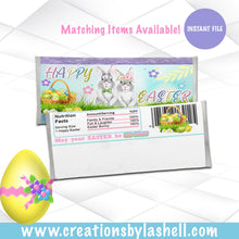 Load image into Gallery viewer, Easter Candy Bar Wrapper Instant File | Easter Bunny Chocolate Bar Wrapper Printable | Easter Candy Wrapper File | Easter Favors | E2