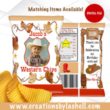Load image into Gallery viewer, Western Chip Bag Template | Western Chip Bag Printable | Western Favor Digital File | BD6