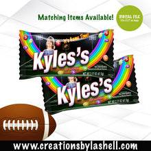Load image into Gallery viewer, Football Rainbow Candy Wrapper Printable | Football Theme Party Digital File | Football Candy Wrappers | F2