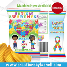 Load image into Gallery viewer, Autism Chip Bag Instant File | Autism Favors Printable | Autism Awareness Chip Bag File | AW1