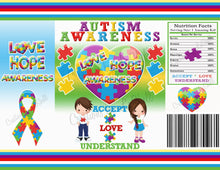 Load image into Gallery viewer, Autism Chip Bag , Autism Favor Bag , Autism Awareness , Autism , Custom favors , Goodie bag , Instant Download , Printable , Puzzle , AW1