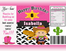 Load image into Gallery viewer, Cowgirl Chip Bags Digital File | Western Party Chip Bags Printable | Western birthday party | BD5