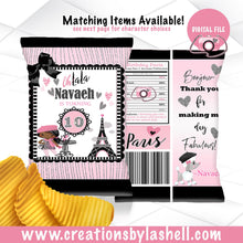 Load image into Gallery viewer, Paris Chip Bag Digital File | Paris Party Printable | Oh lala Chip Bag Template | BD4