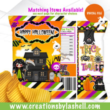 Load image into Gallery viewer, Halloween Chip Bags Digital File | Halloween Favors Printable | Custom Halloween Chip Bag Template | H2