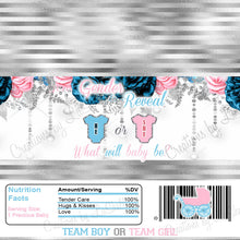 Load image into Gallery viewer, Gender Reveal Candy Bar Wrapper Instant File | Gender Reveal Chocolate Bar Wrapper Printable | He or She Wrapper File | R1