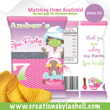 Load image into Gallery viewer, Spa Party Chip Bag Digital File | Spa Favors Printable | BD8