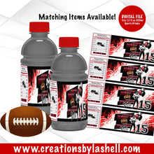 Load image into Gallery viewer, Football Sport Bottle Label Printable | Sport Drink Label Digital File | Football Party Labels Template | F1