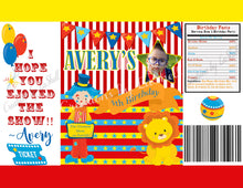Load image into Gallery viewer, Circus Party Printable Chip bag, Circus Birthday Party Chip Bag, Circus Carnival Chip Wrapper, Kids Birthday party
