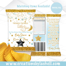 Load image into Gallery viewer, Twinkle Twinkle Little Star Chip Bags Printable | Baby Shower Chip Bags Template | Twinkle Twinkle Little Star Favors | TW1