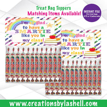 Load image into Gallery viewer, Back to School Treat Bag Toppers Instant File | Smarties Treat Toppers Printable | Student Gifts Instant Download | Classroom Gift | S1