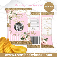 Load image into Gallery viewer, Wedding Chip bags Printable | Wedding Chip bag Template | Pink Wedding Chip Bags Digital File | W3