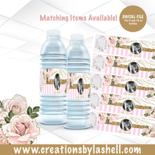 Load image into Gallery viewer, Wedding Water Bottle Labels. Digital File | Pink Wedding Water Bottle Labels Printable | Floral Wedding Label File | W3