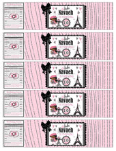 Load image into Gallery viewer, Paris Water Bottle Labels Digital File | Paris Theme Drink Labels Printable | Paris Party Favors Template | BD4