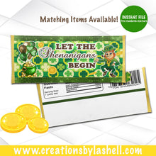 Load image into Gallery viewer, St Patricks Day Candy Bar Wrapper Instant Download | St Patty's Day Chocolate Bar Wrapper Printable | St Patrick Day Favors Template | SP2
