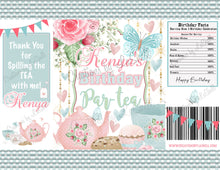 Load image into Gallery viewer, Tea Party Chip Bags Digital File | Tea Party Custom Chip Bags Printable | Tea Party Favors | Par tea Chip bags | Tea1