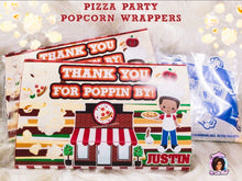Load image into Gallery viewer, Pizza Party Popcorn Wrappers Digital File | Pop Corn Wrapper Template | Pizza Party Printable | Pizza Party Favors | P2