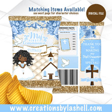 Load image into Gallery viewer, First Communion Chip bags Template | 1st Communion Favor Digital File | Baptism Chip Bags Printable | Christening Chip Bag File