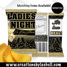 Load image into Gallery viewer, Ladies Night Chip Bag Instant Download | Girls Night Chip Bag Printable | Ladies Night Party Favor Digital File | L2