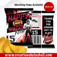 Load image into Gallery viewer, Football Chip Bag Printable | Football Theme Chip Bag Template | Football Favors Digital File | F1