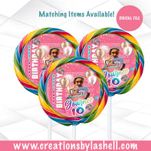 Load image into Gallery viewer, Birthday Swirl Lollipop Label Printable | Custom Birthday Lollipop Label Digital File | Birthday Favors Printable | B1