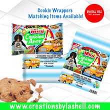 Load image into Gallery viewer, Wheels On The Bus Cookies Ahoy Printable | Wheels On The Bus Snack Wrappers Template | Wheels On The Bus Favors | WB1