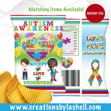 Load image into Gallery viewer, Autism Chip Bag Instant Download | Autism Favors Printable | Autism Awareness favors | Puzzle Chip bag Instant File| AW1
