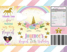 Load image into Gallery viewer, Unicorn Chip Bags Digital File | Unicorn Favors Printable | Custom Unicorn Chip Bags File | Unicorn Birthday | B4