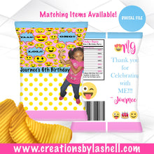 Load image into Gallery viewer, Emoji Chip Bags Printable | Emoji Chip Bag Template | Emoji Party Favors Printable | B3