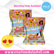 Load image into Gallery viewer, Emoji Fruit Snacks Digital File | Emoji Party Favor Printable | Emoji Favors Printable | Emoji Fruit Snacks Wrapper Template | B3