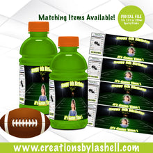 Load image into Gallery viewer, Football Sports Drink Labels Digital File | Football Theme Favors Printable | Football Party Labels | F2
