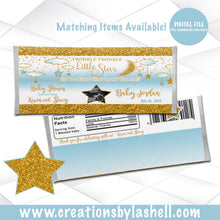 Load image into Gallery viewer, Twinkle Twinkle Little Star Candy Bar Wrappers Digital File | Chocolate Bar Wrappers Printable | Baby Shower Candy Template | TW1