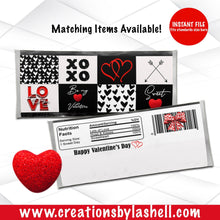 Load image into Gallery viewer, Valentine's Day Candy bar Wrappers | Valentine Chocolate Candy Bar Wrappers | Instant File | Valentine favors | Valentine Printable | V1