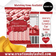Load image into Gallery viewer, Valentine's Day Chip Bags Instant Download | Valentine's Chip Bag Printable | Valentine's Treat Bag Template | V2