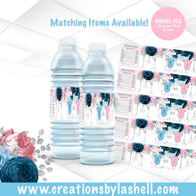 Load image into Gallery viewer, Gender reveal water bottle labels Instant Download | He or She theme Water bottle Labels Printable |Team Boy or Team Girl labels | R1
