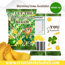 Load image into Gallery viewer, Saint Patricks Day Chip Bags Instant Download | St. Patty's Day Chip Bags Printable | St. Patrick's Day Party Favors Template | SP2