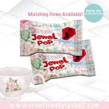 Load image into Gallery viewer, Tea Party Candy Ring Wrapper Template Tea Party Jewel Ring Wrapper Printable Tea Par Tea Favor Digital File Tea Party Decor | Tea1