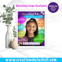 Load image into Gallery viewer, Kids Affirmation Wall Art Digital file | Affirmations for Kids 8x10 Printable File | A1