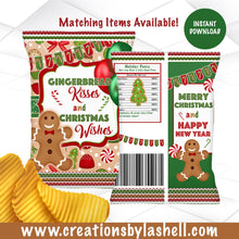 Load image into Gallery viewer, Christmas Gingerbread Kisses Chip Bag Wrappers Instant Download C2
