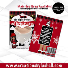 Load image into Gallery viewer, Twas The Night Before Christmas Hot Cocoa Wrapper Digital File | Holiday Hot Cocoa Wrappers Printable | Holiday Party Favors Template | C3