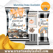 Load image into Gallery viewer, Thanksgiving Chip Bag Template Thanksgiving Decor Printable Give Thanks Favors Chip Bag Printable Digital | TG2