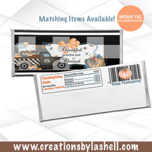 Load image into Gallery viewer, Thanksgiving Candy Bar Wrappers Instant Download Thanksgiving Chocolate Bar Wrapper Printable Thanksgiving Favors Digital File | TG2