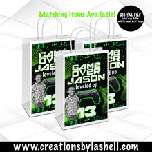 Load image into Gallery viewer, Video Game Gift Bag Template | Video Game Gift Bag Label Printable | Video Game Favors | Game Over Favors G1