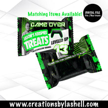 Load image into Gallery viewer, Gamer Krispie Treats Printable | Gaming Theme Krispie Treats Template | Gamer Favors Digital File | G1
