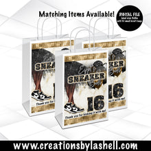 Load image into Gallery viewer, Sneaker Ball Gift Bag Template Sneaker Ball Favors Printable Sneaker Ball Theme Party Bags Digital File SB1