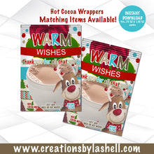 Load image into Gallery viewer, Christmas Reindeer Hot Chocolate Wrapper Instant Download C4