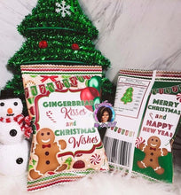 Load image into Gallery viewer, Christmas Gingerbread Kisses Chip Bag Wrappers Instant Download C2