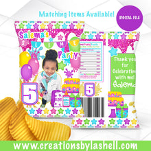 Load image into Gallery viewer, Slime Chip Bag Printable | Slime Party Chip Bag Template | Slime Party Favors Digital File | SP3